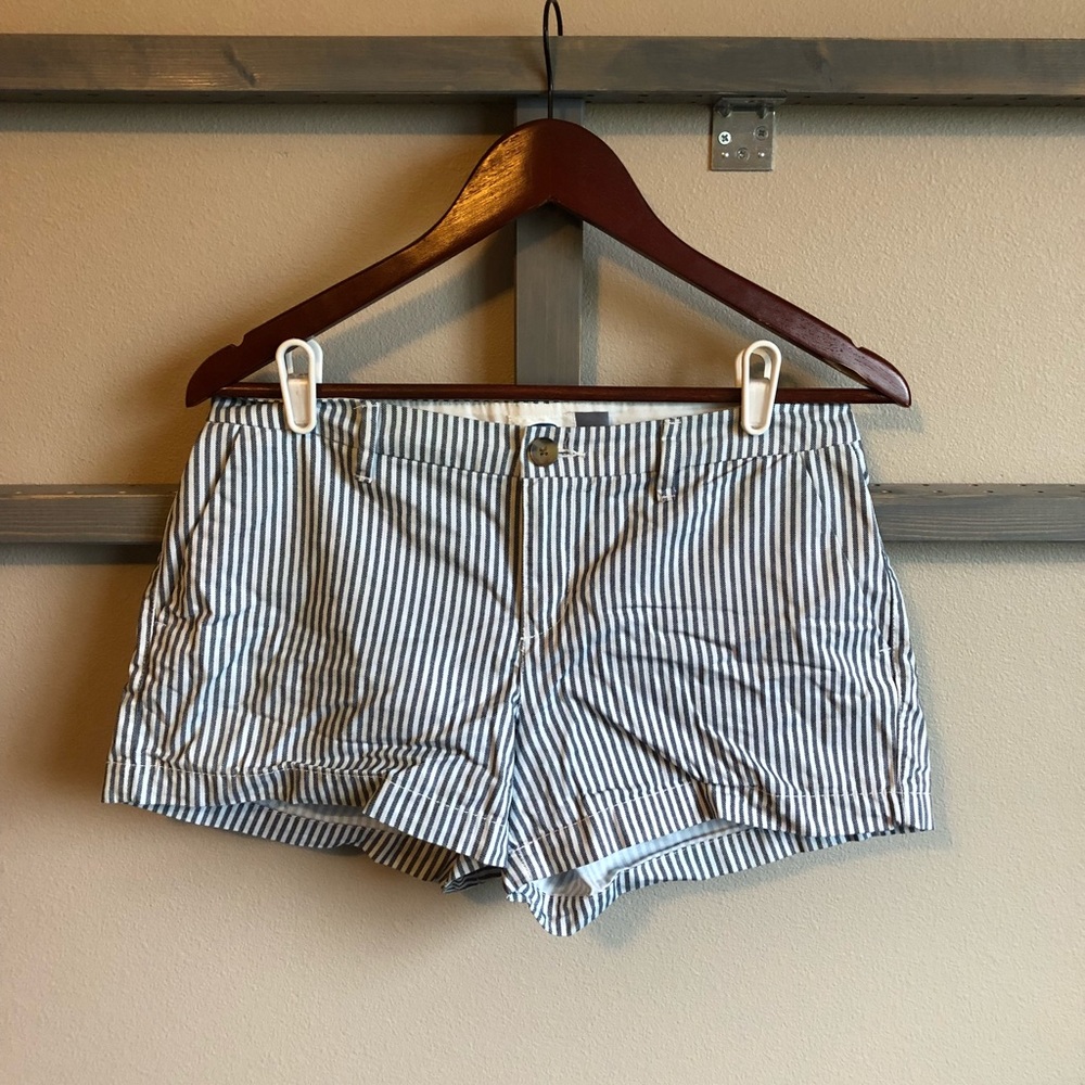 Navy and white pin stripped shorts